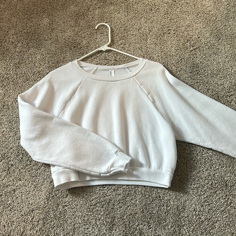 cropped white crew neck